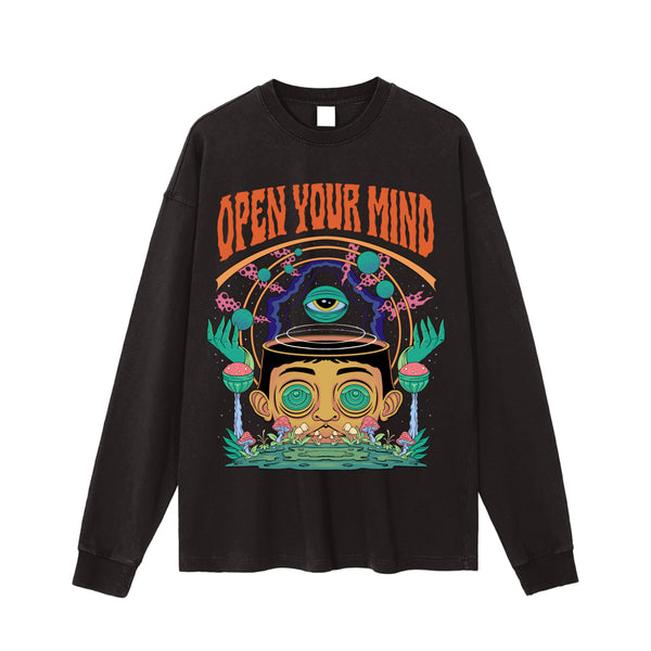 Open Your Mind - Vintage Washed Long Sleeve T-Shirt